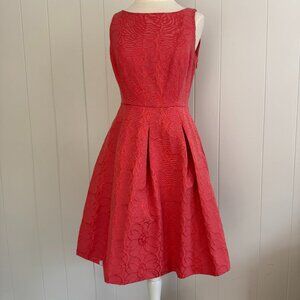 Jones Wear Day Dress Fit & Flare, Coral Floral, Stretch Cotton Blend Feminine 6